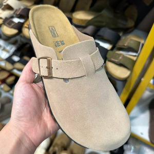 Chaussures Boken en cuir <span class=keywords><strong>de</strong></span> vachette grande taille pour garçons, semelle épaisse en liège pour usage décontracté, style classique avec embout protégé et demi-chaussons pour femmes - Product Image 1