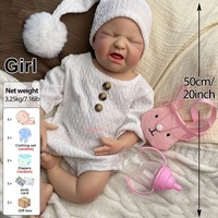 Sevimli Yumuşak Silikon Yeniden Doğmuş Bebek Bebek Oyuncak Bebek 50 cm Ağırlıklı Kız Bebek Anatomik Olarak Doğru Çocuklar İçin Arkadaş Hediyesi