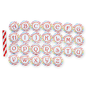 Joinhot Alphabet Cupcake <b>Toppers</b> 26 Letters Round Paper <b>Birthday</b> Party Decorations For Kids Dessert Table Supplies - Product Image 2
