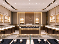 Vitrine de luxe pour bijoux en or avec éclairage LED, présentoir moderne en verre pour magasin de détail