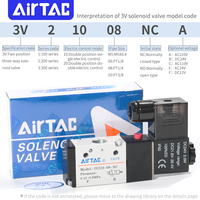 Vanne pneumatique AIRTAC 3V110-06/3V210-08/3V310-10NC normalement fermée, électrovanne de réverser l'air