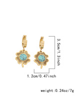 Nouvelle Tendance Bijoux en Acier Inoxydable 316L Plaqué Or 18K PVD Chaîne Épaisse Breloque Turquoise Boucles d'Oreilles Colliers Bracelets pour Femme