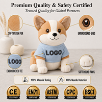 Peluche Corgi personnalisée avec logo, rembourrée en coton PP, animaux en peluche sur mesure pour cadeaux d'entreprise et événements promotionnels