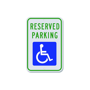 Señalización de Estacionamiento para Discapacitados Securun, Grado Ingeniería, Reflectante, Protección UV, Resistente a la Intemperie, 1 mm de Grosor, Azul/Verde/Blanco, 18*12 Pulgadas - Product Image 1