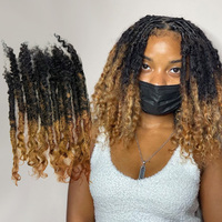 Estensioni Dreadlock in Capelli Umani 100% di Alta Qualità, Biondo Ombre Sister 1b27 con Estremità Ricci, Dreadlock Afro per Intrecciatura all'Uncinetto