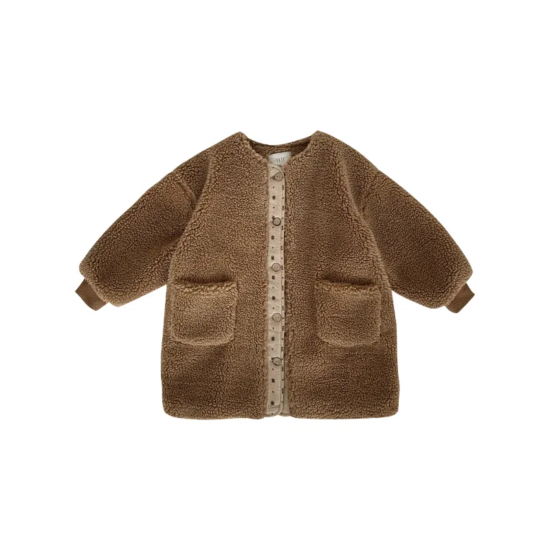 Veste polaire personnalisable pour bébés filles nouvelle mode couleur unie vêtements d'hiver pour l'hiver