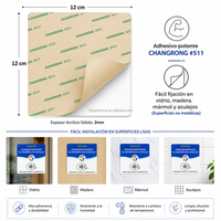 Maßgefertigte 12x12cm Spanische Acryl NFC RFID Wasserdichte Google-Bewertungskarte 100.000+ Zyklen Berührungsloser Social-Media-Ständer für Unternehmen