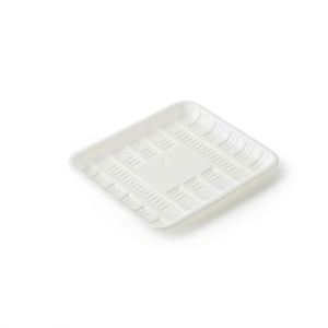Bandeja Desechable Biodegradable de Almidón de Maíz para Comida de Fiesta, Ecológica, Blanca, para Llevar, 20.3x20.3cm - Product Image 3