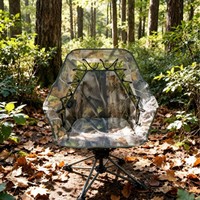 Chaise pliante pivotante à 360°, style lune, avec doublure en polaire camouflage, portable, pour le camping, la pêche et les loisirs en plein air, OEM