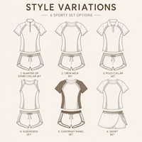 Ensemble deux pièces décontracté personnalisé pour femme, beige et marron, avec blocs de couleur, demi-zip, empiècements en maille, séchage rapide, respirant, tenue de sport athlétique, tennis
