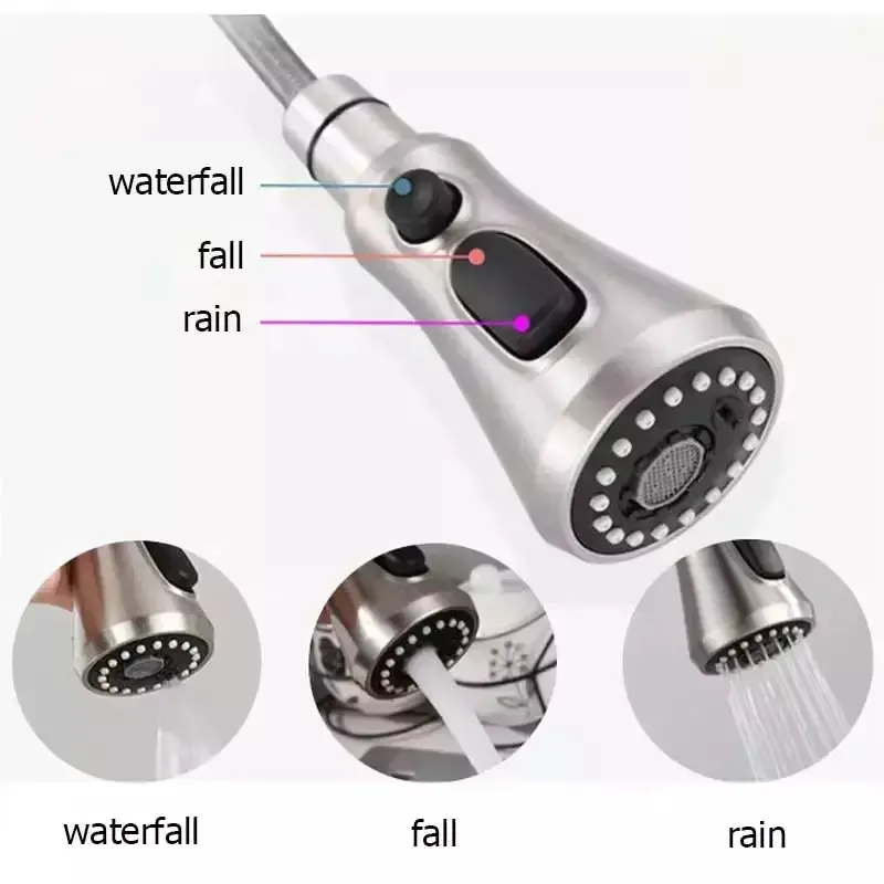 Kitchen Bathroom Faucet Pull Out Shower Head Water Faucets Spray Replacement Head Sprinkler Filter