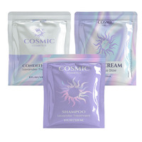 Pochette de soins de la peau cosmétique imprimée personnalisée échantillon Sachet recharge emballage quantité minimale de commande bas 3 joints latéraux avec fermeture à glissière sac en mylar à fermeture éclair