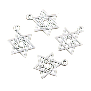 Dijes Estrella de <span class=keywords><strong>David</strong></span> Escudo 22x16mm Colgantes de color plata tibetana Joyería antigua Fabricación DIY Artesanía hecha a mano - Product Image 1