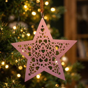 Décoration de Noël moderne en fer forgé en forme d'étoile suspendue - Product Image 2