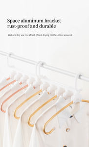 クローゼストレージオーガナイザー5 in 1デザインメタルスペース節約マジック多目的ハンガーワードローブ衣類ラック - Product Image 4