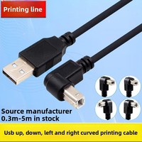Kabel Data Printer USB Pelindung Aluminium Foil 90 Derajat dari Produsen, Transfer Data Arah Kanan