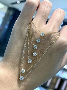 Collier en or blanc 18 carats Xinfly avec diamants naturels véritables, bijoux pour occasions quotidiennes et formelles, design intemporel, en vente maintenant - Product Image 4