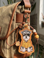 Pendentif de sac à dos personnalisé pour chien, en cuir PU gravé, motif Teddy VIP, cadeau souvenir pour animaux de compagnie