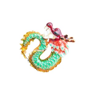 Direto da fábrica venda novo criativo estilo chinês doze zodíaco dragão rei broche óleo gotejamento design liga chapeamento das mulheres dos homens - Product Image 5