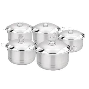 ชุดเครื่องครัวสแตนเลส 6/10/12/<span class=keywords><strong>14</strong></span> ชิ้น ไม่มีสารเคลือบผิว ไม่ติดกระทะ ชุดหม้อซุปพร้อมฝาปิด สำหรับใช้ในครัวเรือน ฐานแบบคอมโพสิต - Product Image 1