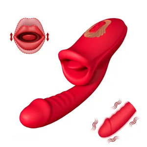 New Arrival Sex Products Female Masturbation Clitoral vibrator Female Red Retractable Sucking Vibrator