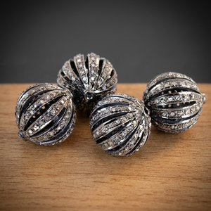 Fancy Victorian Silver Beads Diamond Finding Parts para joyería Componentes de joyería con cuentas - Product Image 3