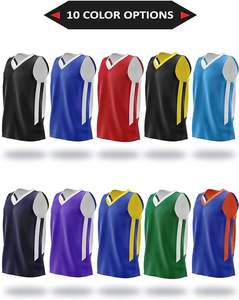 定制升华可逆篮球衫设计皇家蓝色制服设计篮球衫定制 - Product Image 5