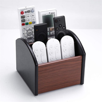 Support de télécommande en bois à 4 compartiments avec rotation à 360°, organisateur de bureau pour stylos et crayons, fabrication sur mesure OEM