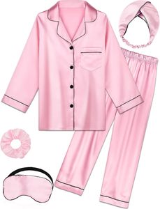 Ensemble de pyjamas pour filles en gros, pyjamas longs de printemps pour enfants, vêtements de maison personnalisés pour garçons et filles, vêtements de nuit en polyester - Product Image 4