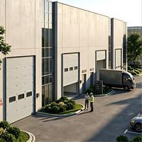 Porte sectionnelle industrielle motorisée sur mesure pour entrepreneur en génie civil, étanche et à isolation thermique