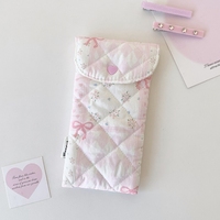 Kleine Blumenmuster-Brillentasche mit Gestepptem Baumwollfutter, Eine Niedliche und Tragbare Tasche zur Aufbewahrung von Sonnenbrillen