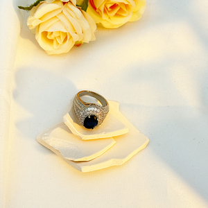 Raffinati Anelli di Lusso in Lega di Rame Argentata <span class=keywords><strong>con</strong></span> Doppio Strato e Zirconi Blu Ovali Brillanti per Donne Eleganti - Product Image 5