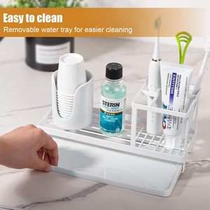Support multifonctionnel pour brosse à dents électrique de comptoir, accessoires de salle de bain et toilettes, gobelet de lavage, porte-brosse à dents - Product Image 4