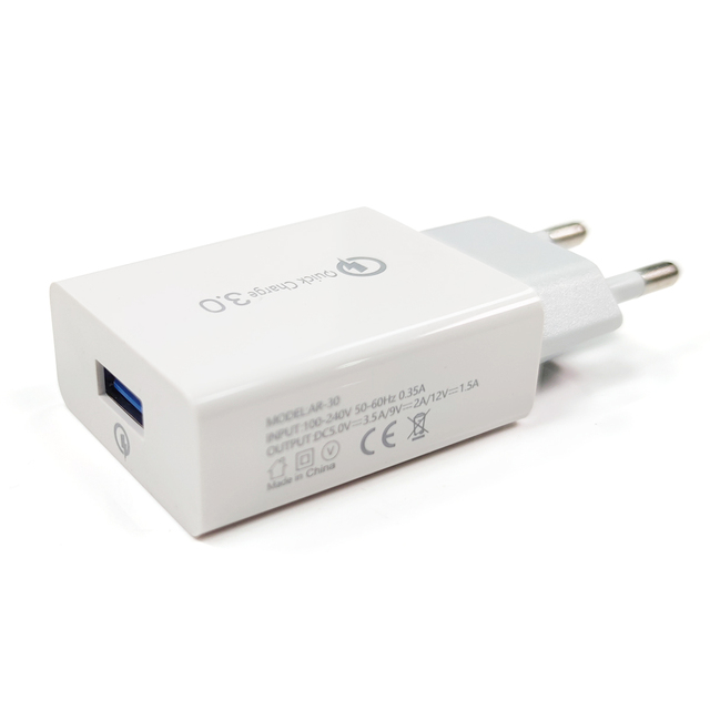 Universal 3A QC3.0 Wall Power Adapter Cell Phone Quick 3.0 Super Charger Fast Plug Mobile USB Port Charger for US EU UK