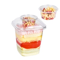 Contenant d'emballage jetable pour pâtisseries et gâteaux, en plastique PET transparent, carré, pour mousse, gâteau, dessert