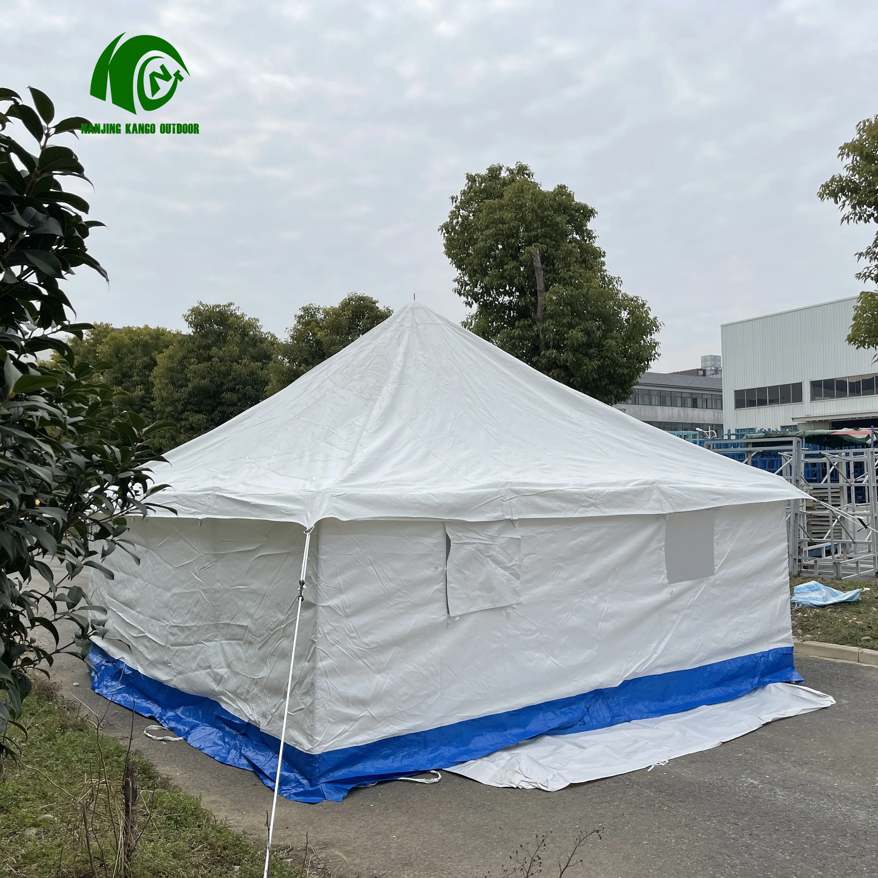 Kango tenda darurat, tenda bencana darurat 4*4M dengan kain oxford 420D 600D dan tenda bantuan bencana ukuran besar PVC