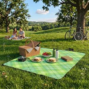 Outdoor With Zipper Tote <b>Bag</b>, Waterproof <b>Foldable</b> Picnic Mat <b>Beach</b> Blanket Adjustable Strap - Product Image 6