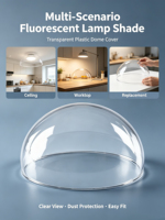Abat-jour en plastique PC pour lampe fluorescente, diffuseur anti-humidité pour cuisine