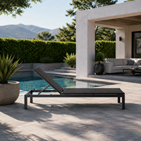 Chaise longue réglable moderne en aluminium, imperméable, pour hôtel, extérieur, bord de piscine, relaxation