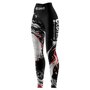 Sublimación de mujer MMA BJJ compresión manga larga Rash Guard Yoga conjunto transpirable secado rápido camiseta pantalones cortos Leggings para mujer - Product Image 5