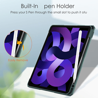 Casing untuk iPad 11th 10th 9th A16 Air 6 5 4 Pro 11 10.2 10.9, Penyangga Lipat Tiga, Penutup Tablet Akrilik Transparan dengan Slot Pena