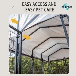 Büyük Irklar İçin Demir Çatılı ve Panelli Ağır Hizmet Tipi Paslanmaz Çelikten Büyük Boy Açık Hava Profesyonel Köpek Kulübesi - Product Image 5