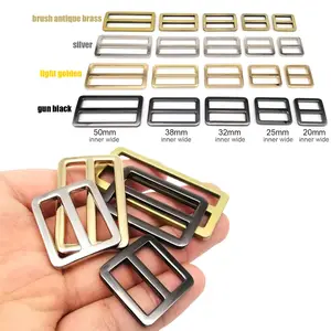 REWIN 20 25 32 38 50 mm Rectangle Shape Tri-Glide Adjust Metal Buckle for Backpack Belt Bag Parts Accessories