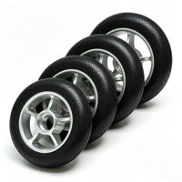Roue en caoutchouc pour chariot de courses commercial, résistante à l'usure, absorbant les chocs, personnalisée en usine