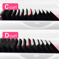 Abonnie j Curl Bottom Lashes Easy Fan C CC D DD L M LC LD Plateaux de cils en cachemire mat foncé Easy Fan Extension de cils en cachemire
