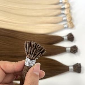 Extensions de <span class=keywords><strong>cheveux</strong></span> humains européens en gros, qualité supérieure, blond glacé balayage, I-Tip, teintes, vierges, super double drawn - Product Image 5