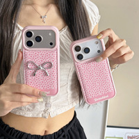 Coque de Téléphone Fille Mignonne à Motif Léopard avec Nœud en Cuir pour iPhone 17 Pro Max 16 15 14 Apple – Matériau TPU Durable Style Coréen
