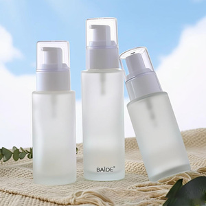Cosmetic Packaging Glass Frost Round Eye Serum Cream <b>Bottle</b> 20ml 30ml 40ml 50ml 60ml 80ml 100ml 120ml Lotion Pump <b>Bottle</b> - Product Image 4