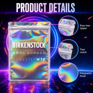 Custom Printed <strong>Holographic</strong> Mylar Bags Three Side Seal <strong>Packaging</strong> Pouch With Zipper and Clear Window - Product Image 4
