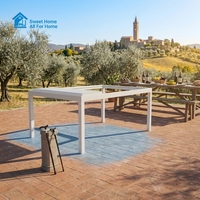 Pergola en aluminium Sweet Home avec toit rétractable motorisé, auvent extérieur, gazebo, pare-soleil imperméable, parois latérales en verre